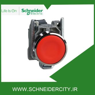 پوش باتن فلزی قرمز 1NC اشنایدرXB4BA42