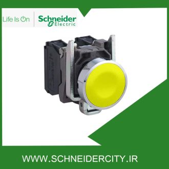 پوش باتن فلزی زرد 1NO اشنایدرXB4BA51
