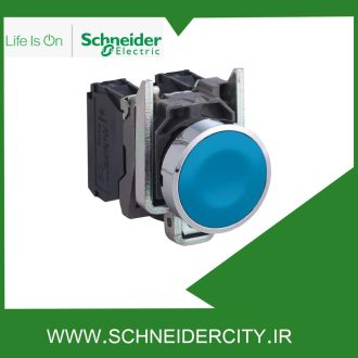 پوش باتن فلزی آبی 1NO اشنایدرXB4BA61
