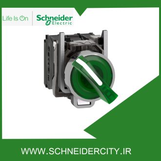 سلکتور سوئيچ دو حالته ماندگار سبز با ولتاژ 24 ولت AC/DC اشنایدر XB4BK123B5
