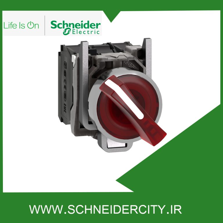 سلکتور سوئیچ فلزی دوحالته ماندگار با ولتاژ 24ولت AC/DC اشنایدر XB4BK124B5