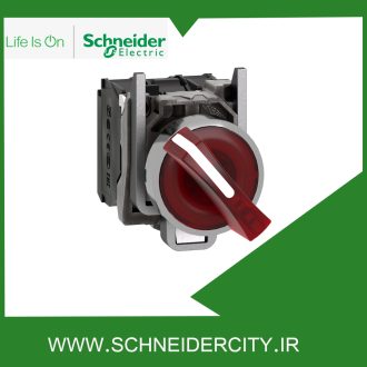 سلکتور سوئیچ فلزی قرمز دوحالته با ولتاژ 230تا240 ولتAC اشنایدر XB4BK124M5