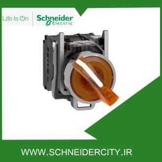 سلکتور سوئیچ فلزی نارنجی دوحالته باولتاژ 230تا240ولتAC اشنایدرXB4BK125M5