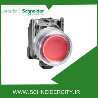 پوش باتن فلزی قرمز با پوشش محافظ اشنایدرXB4BP42