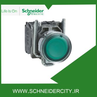 پوش باتن فلزی سبز 1NO + 1NC اشنایدر XB4BW3365