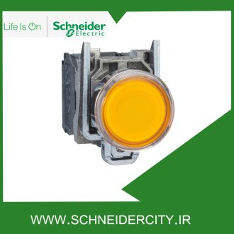پوش باتن فلزی نارنجی 1NO+ 1NC اشنایدر XB4BW3565